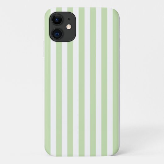 Coques Case-Mate iPhone Rayures de bonbon vert pâle et blanc (Dos)