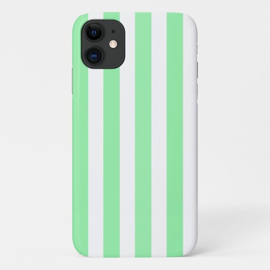 Coques Case-Mate iPhone Rayures de bonbon vertes et blanches (Dos)