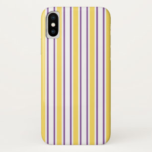 Case-Mate iPhone Case Rayures de bonbons jaunes, violettes et blanches