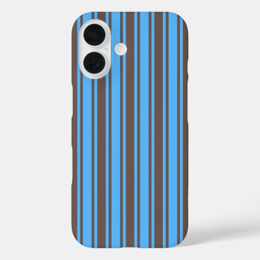 Coques Case-Mate iPhone Rayures de bonbons marron et bleues (Verso)