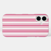 Coques Case-Mate iPhone Rayures de bonbons roses et blancs (Verso (horizontal))