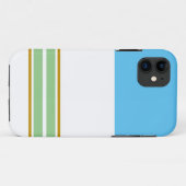 Coques Case-Mate iPhone Rayures de course bleu ciel blanc vert clair sport (Dos (Horizontal))