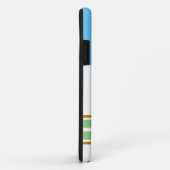 Coques Case-Mate iPhone Rayures de course bleu ciel blanc vert clair sport (Dos/Droite)