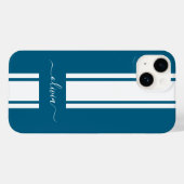 Coques Case-Mate iPhone Rayures de course tendance moderne monogrammées (Verso (horizontal))