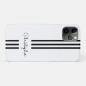 Coques Case-Mate iPhone Rayures de course tendance moderne monogrammées (Dos (Horizontal))