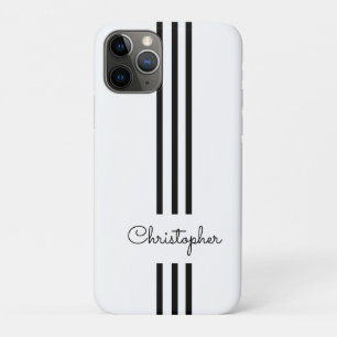 Case-Mate iPhone Case Rayures de course tendance moderne monogrammées