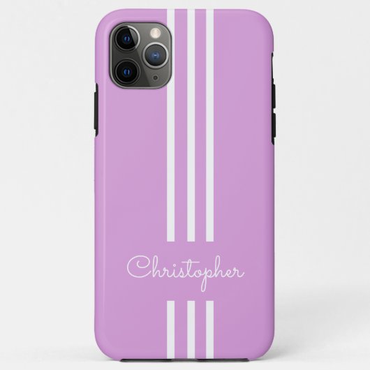 Coques Case-Mate iPhone Rayures de course tendance moderne monogrammées (Dos)