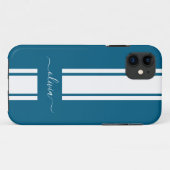 Coques Case-Mate iPhone Rayures de course tendance moderne monogrammées (Dos (Horizontal))