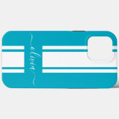 Coques Case-Mate iPhone Rayures de course tendance moderne monogrammées (Verso (horizontal))