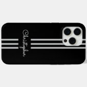 Coques Case-Mate iPhone Rayures de course tendance moderne monogrammées  (Verso (horizontal))