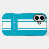 Coques Case-Mate iPhone Rayures de course tendance moderne monogrammées  (Verso (horizontal))