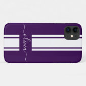 Coques Case-Mate iPhone Rayures de course tendance moderne monogrammées (Dos (Horizontal))