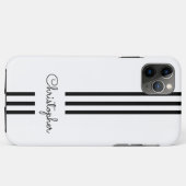 Coques Case-Mate iPhone Rayures de course tendance moderne monogrammées  (Dos (Horizontal))