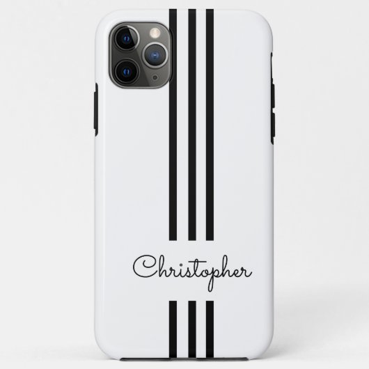 Coques Case-Mate iPhone Rayures de course tendance moderne monogrammées  (Dos)