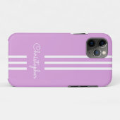 Coques Case-Mate iPhone Rayures de course tendance moderne monogrammées (Dos (Horizontal))