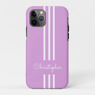 Case-Mate iPhone Case Rayures de course tendance moderne monogrammées