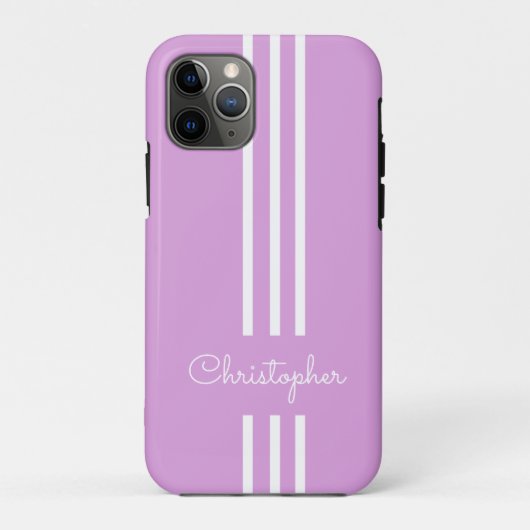 Coques Case-Mate iPhone Rayures de course tendance moderne monogrammées (Dos)