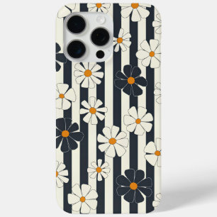 Coque iPhone 15 Pro Max Rayures de marguerite classiques
