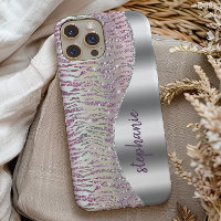 Rayures de tigre en diamant rose scintillant perso