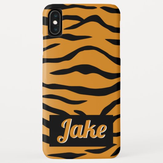 Coques Case-Mate iPhone Rayures de tigre orange et noir (Dos)