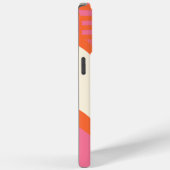 Coques Case-Mate iPhone Rayures de triangle en rose, orange et crème (Verso / Droite)