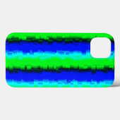 Coques Case-Mate iPhone Rayures de verre brisé bleu vert (Verso (horizontal))