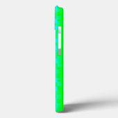 Coques Case-Mate iPhone Rayures de verre brisé bleu vert (Verso / Gauche)