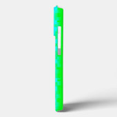 Coques Case-Mate iPhone Rayures de verre brisé bleu vert (Verso / Gauche)