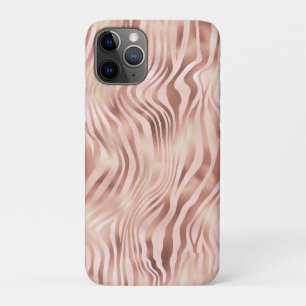 Case-Mate iPhone Case Rayures de zèbre animal Rose Clair Doré Bronze