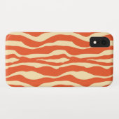Coques Case-Mate iPhone Rayures de zèbre - Mandarin et orange clair (Dos (Horizontal))