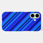 Coques Case-Mate iPhone Rayures diagonales bleues (Verso (horizontal))