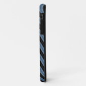 Coques Case-Mate iPhone Rayures diagonales bleues noires et blanches (Dos/Gauche)