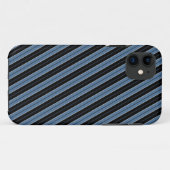 Coques Case-Mate iPhone Rayures diagonales bleues noires et blanches (Dos (Horizontal))