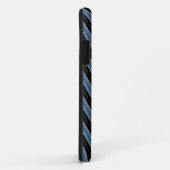 Coques Case-Mate iPhone Rayures diagonales bleues noires et blanches (Dos/Droite)