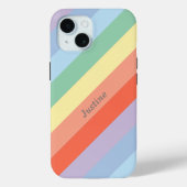 Coques Case-Mate iPhone Rayures diagonales Pastel Rainbow (Verso)