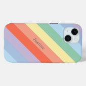 Coques Case-Mate iPhone Rayures diagonales Pastel Rainbow (Verso (horizontal))