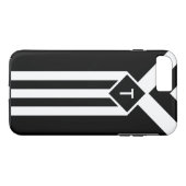 Coques Case-Mate iPhone Rayures et chevrons blancs sur le noir avec le (Dos (Horizontal))