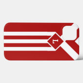 Coques Case-Mate iPhone Rayures et chevrons blancs sur le rouge avec le (Verso (horizontal))