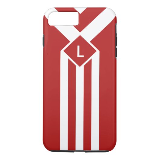 Coques Case-Mate iPhone Rayures et chevrons blancs sur le rouge avec le (Dos)