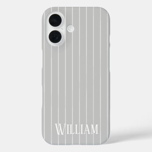 Coques Case-Mate iPhone Rayures fines grises claires personnalisées (Verso)