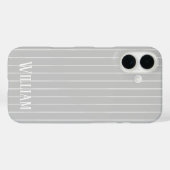 Coques Case-Mate iPhone Rayures fines grises claires personnalisées (Verso (horizontal))
