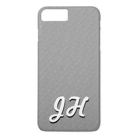 Coques Case-Mate iPhone Rayures fines noires et blanches | Initiales de st (Dos)