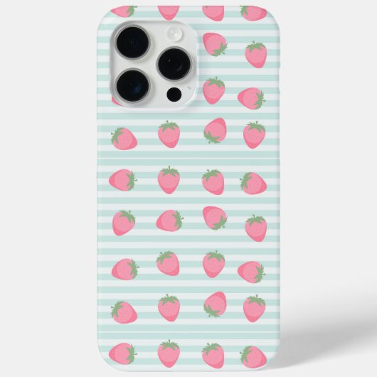 Coques Case-Mate iPhone Rayures fraise rose (Verso)