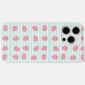 Coques Case-Mate iPhone Rayures fraise rose (Verso (horizontal))