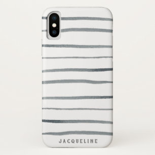 Case-Mate iPhone Case Rayures gris aquarelle