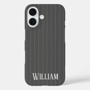 Coques iPhone 16 Rayures grises personnalisées