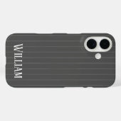 Coques Case-Mate iPhone Rayures grises personnalisées (Verso (horizontal))