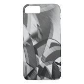 Coques Case-Mate iPhone Rayures grises sur image noire avec bruine (Dos)