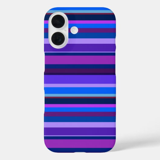 Coques Case-Mate iPhone Rayures horizontales bleues et violettes (Verso)