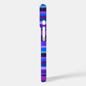 Coques Case-Mate iPhone Rayures horizontales bleues et violettes (Verso / Gauche)